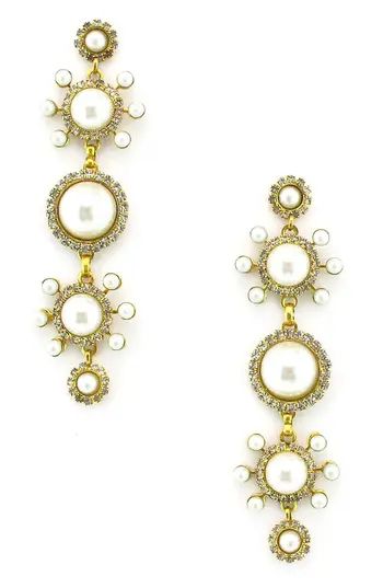 Women's Elizabeth Cole Gretchen Imitation Pearl Linear Earrings | Nordstrom