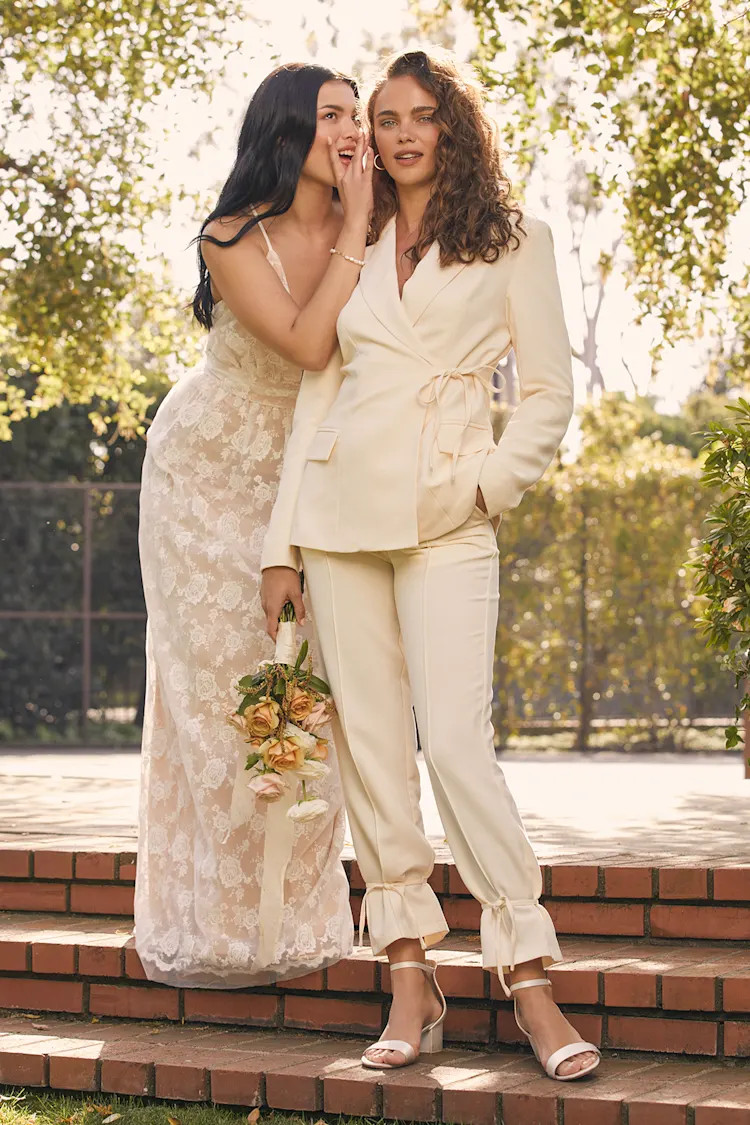 Alma Cream Tie-Waist Blazer | Lulus (US)