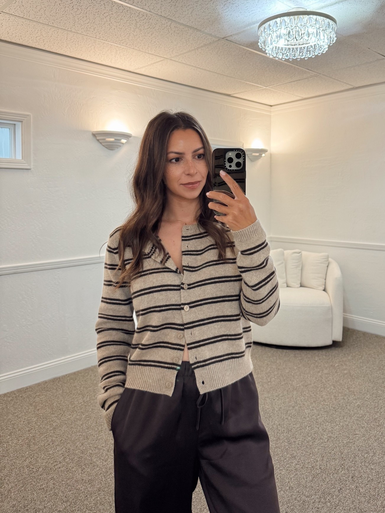 @Reformation   cardigan- xs
@Aritzia   brown satin pants- small

Petite, fall outfit, sweater, cardigan, brown outfit

#LTKPetite #LTKSeasonal #LTKootd