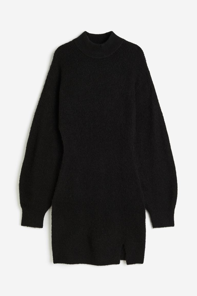 Knit Mock Turtleneck Dress - Black - Ladies | H&M US | H&M (US + CA)