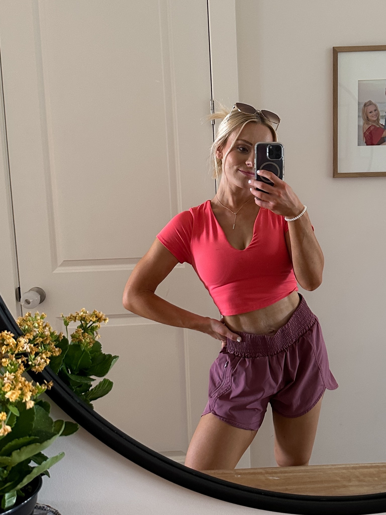 Gym fit! Top is from P’tula and has a built in bra! Code MOLLY10 will save 10%! Shorts are Amazon!

#activewear #gymfit #athleisure 

#LTKPetite #LTKActive #LTKFindsUnder50