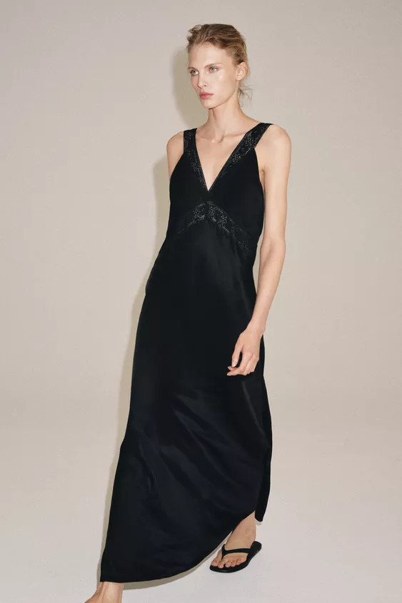 SATIN LACE DRESS ZW COLLECTION | Zara US
