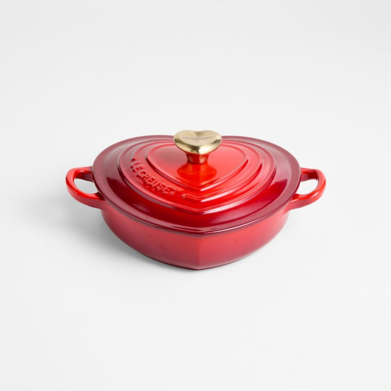 Le Creuset Cerise 1.25-Qt. Heart Dish | Crate & Barrel | Crate & Barrel
