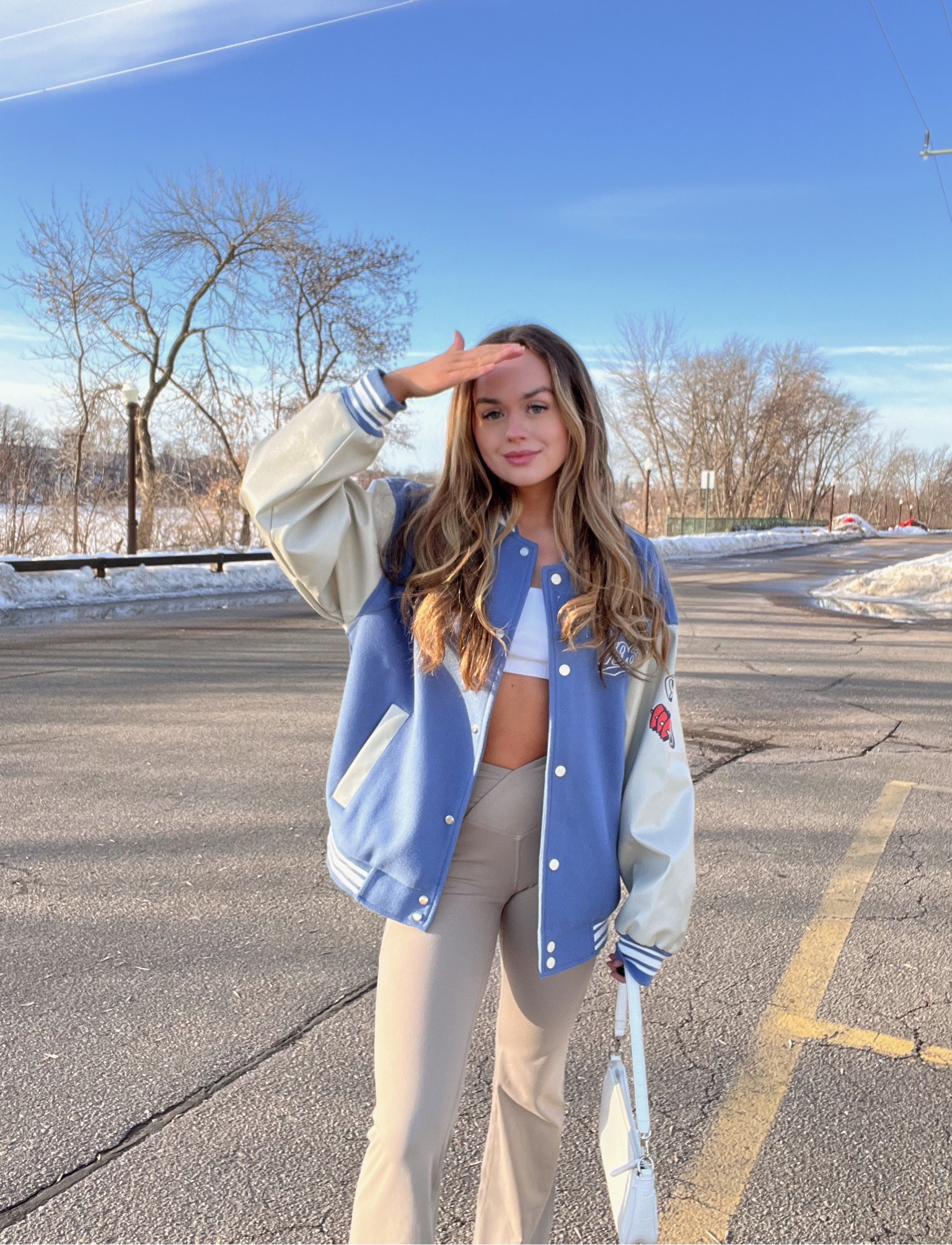 Amazon finds!
Varsity Jacket 
Size - S
Tan Flare Leggings
Size - XS


#LTKFind #LTKunder100 #LTKstyletip