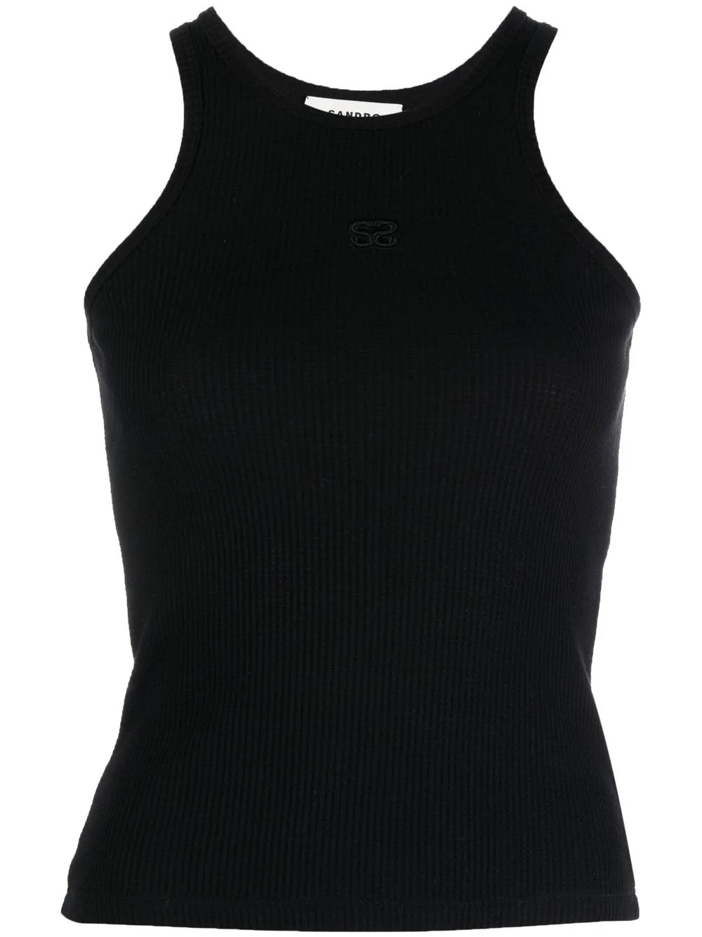 SANDRO Franklin logo-embroidered Tank Top - Farfetch | Farfetch Global