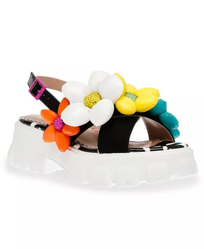 Betsey Johnson Women's Beebee Flower Platform Lug-Sole Sandals - Macy's | Macy's
