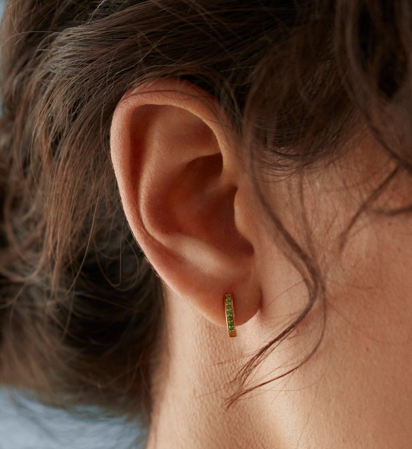 Skinny Gemstone Mini Huggie Earrings | Monica Vinader (US)