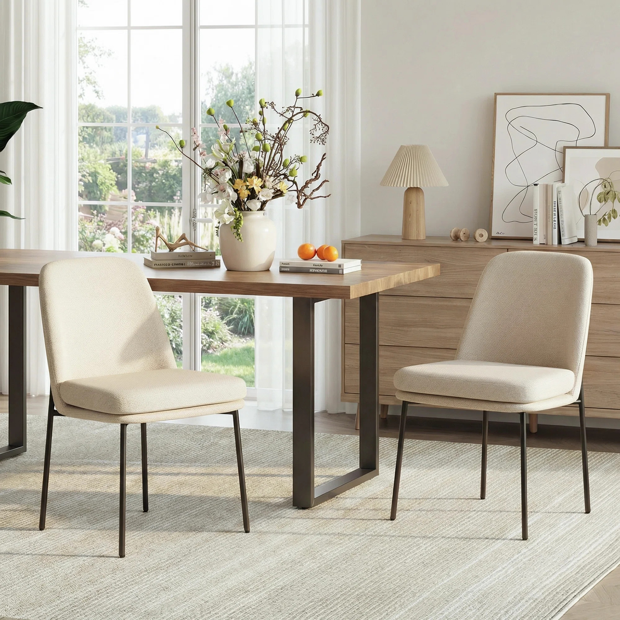 Fabric Upholstered Parsons Side Chair Dining Chair (Set of 2) | Wayfair North America