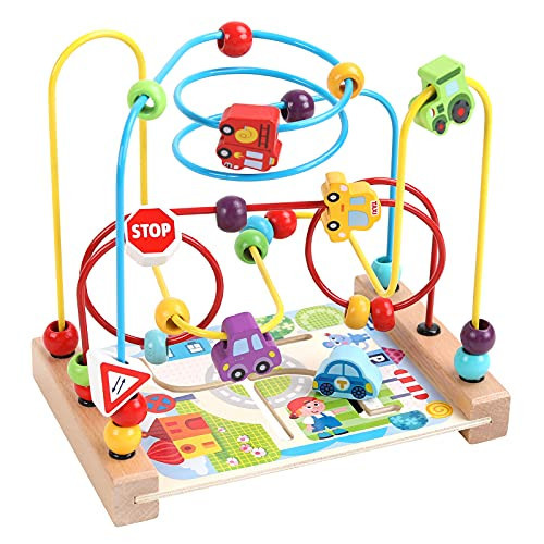 AISHUN Wooden Bead Maze Toys for Toddlers, Bead Toy Colorful Roller Coaster Preschool Educational Toys Birthday Gifts for Toddlers Kids Boys Girls | Amazon (US)