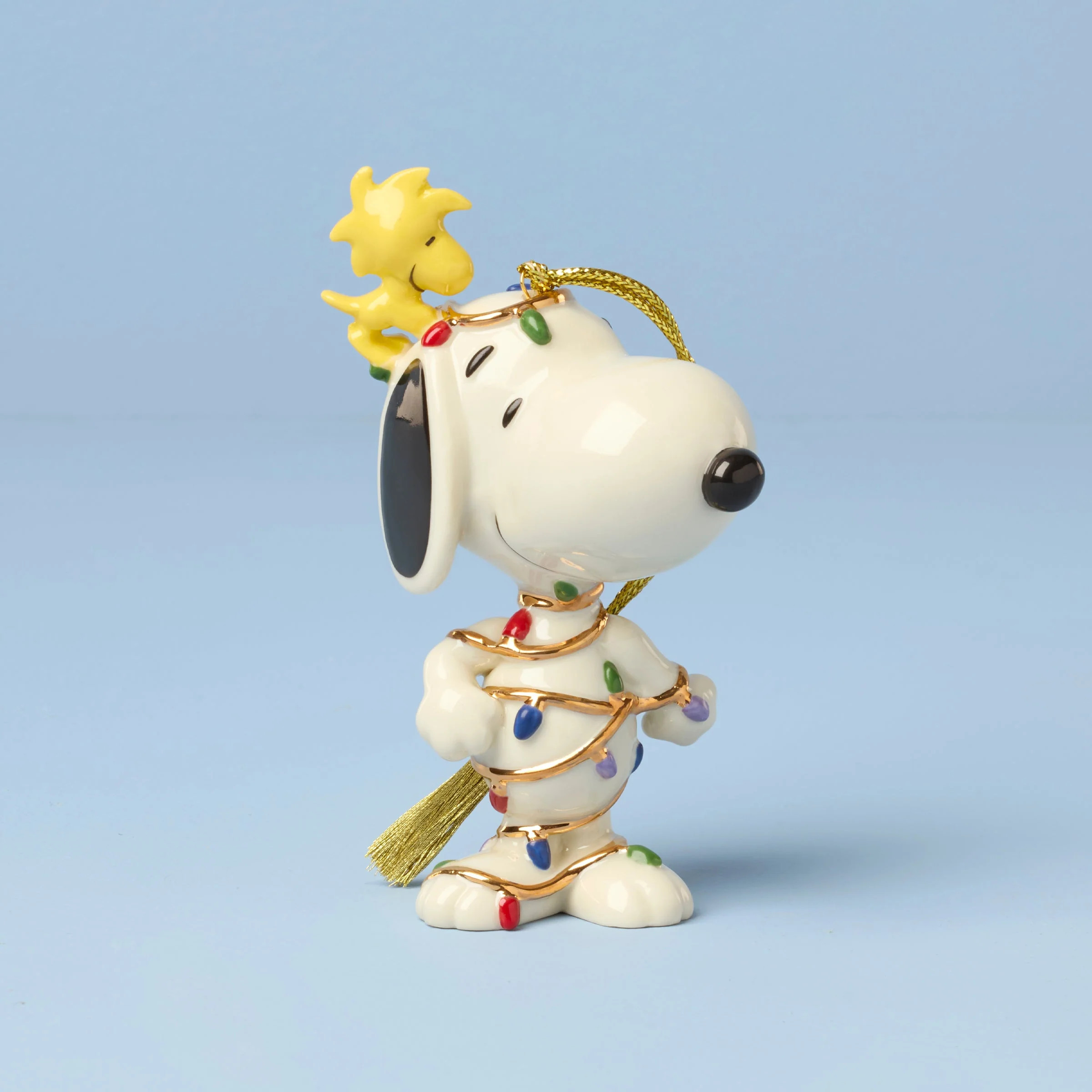 Snoopy Tangled in Lights Ornament | Lenox