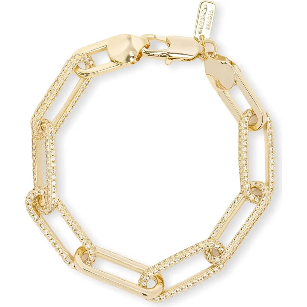 Melinda Maria Carrie Pavé Chain Link Bracelet in Gold at Nordstrom | Nordstrom