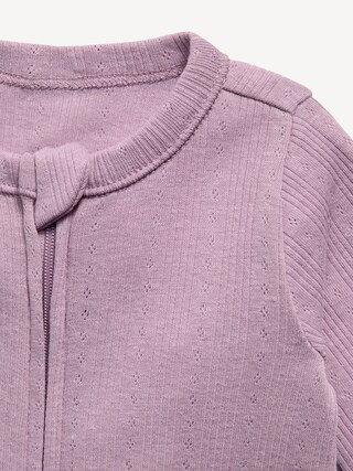 Pointelle-Knit 2-Way-Zip Sleep & Play Footed One-Piece for Baby | Old Navy (US)
