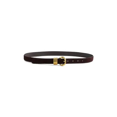 Madewell Metal Keeper Suede Belt in Coffee Bean at Nordstrom, Size X-Large | Nordstrom