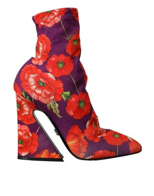 Dolce&Gabbana Women Multicolor Ankle Boots Fabric Floral Jersey Booties Sz EU 39 | eBay US