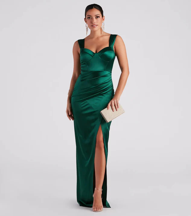 Lorelli Formal Satin Wrap Long Dress | Windsor Stores