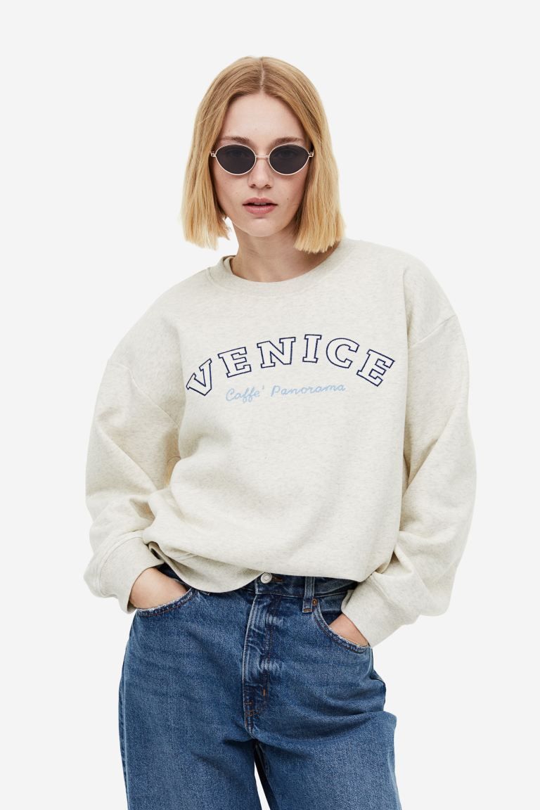 Sweater met ronde hals - Lichtbeige gemêleerd/Venice - DAMES | H&M NL | H&M (DE, AT, CH, NL, FI)