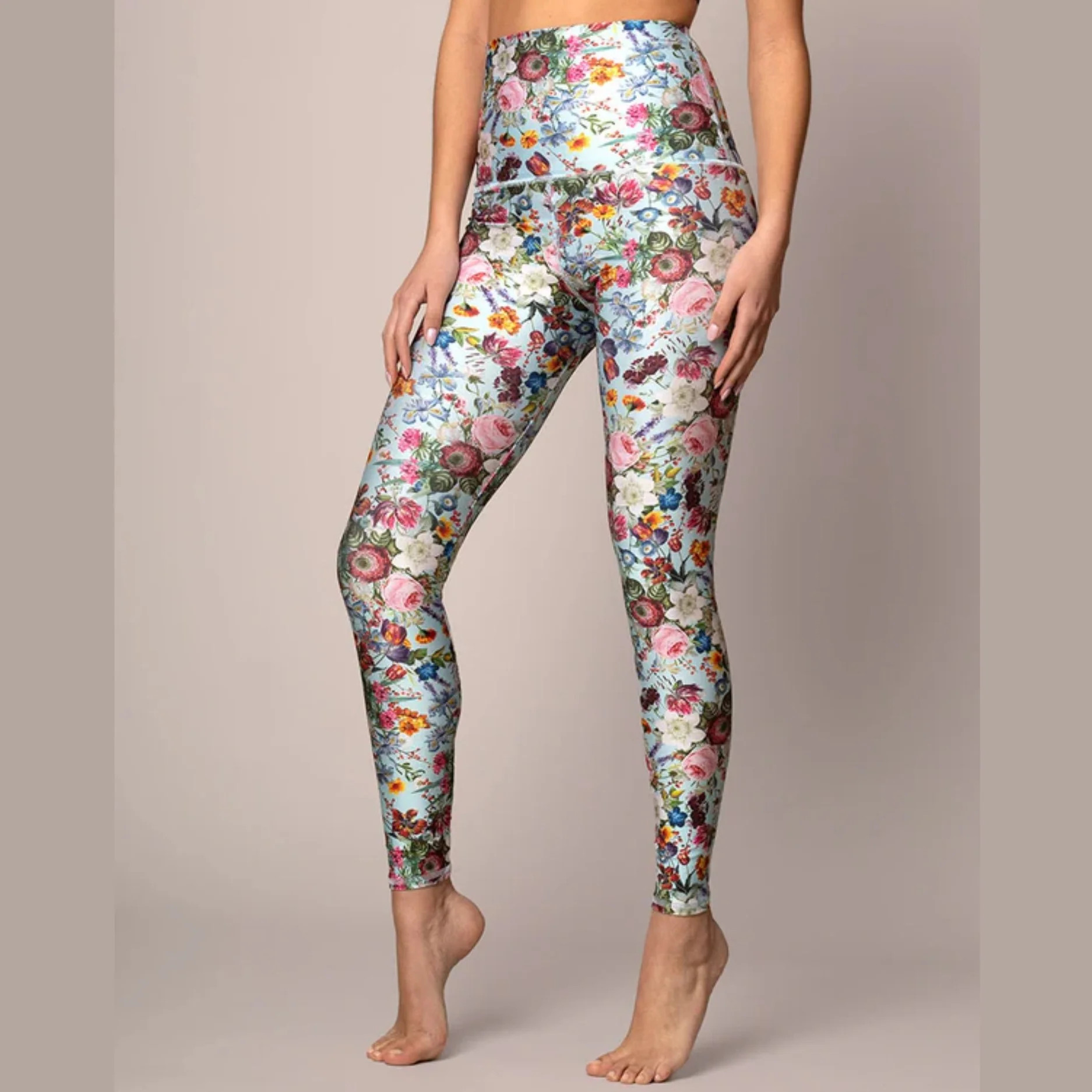 Zoe Blue Floral Leggings | simplyWORKOUT