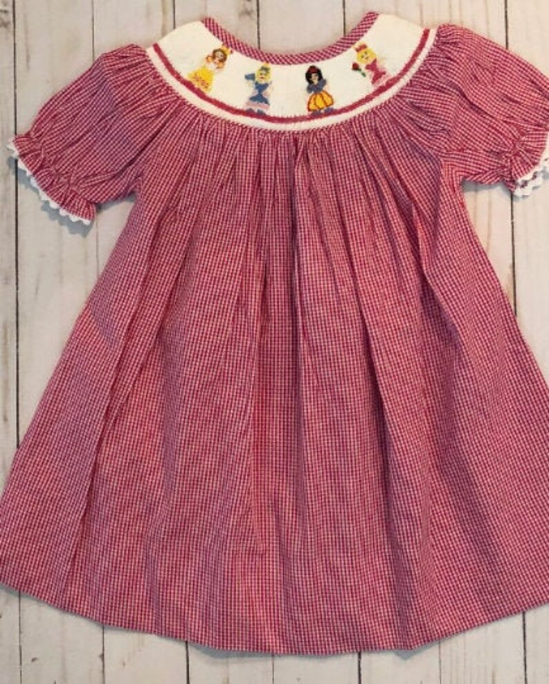 Disney Inspired Smocked Princess Dress Belle Cinderella Snow White Aurora | Etsy (US)