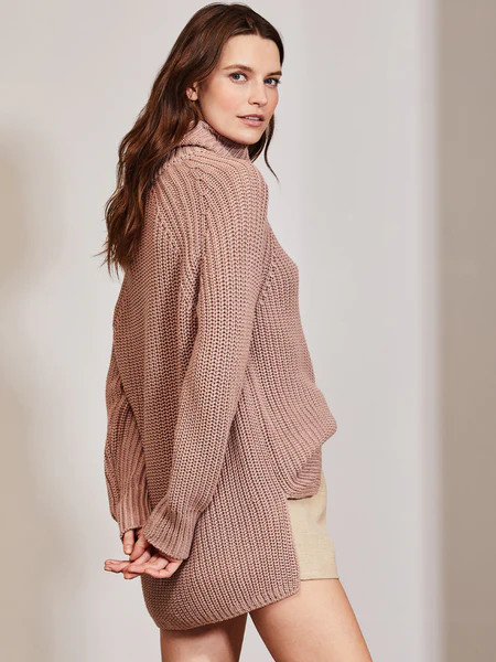The Stella: Cotton Shaker Turtleneck Sweater | 525 America