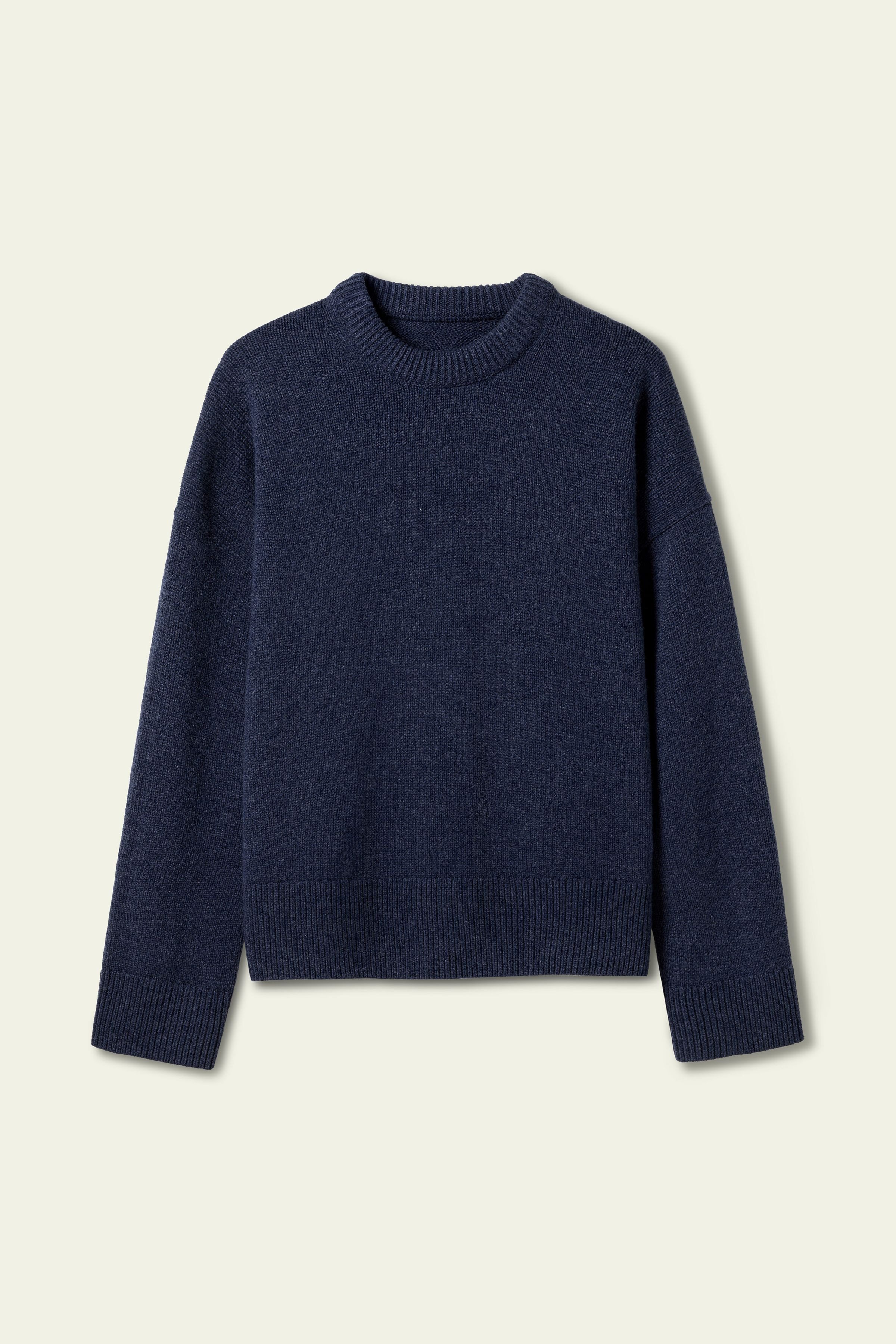 Oversized Crewneck Wool-Cashmere Sweater | LilySilk
