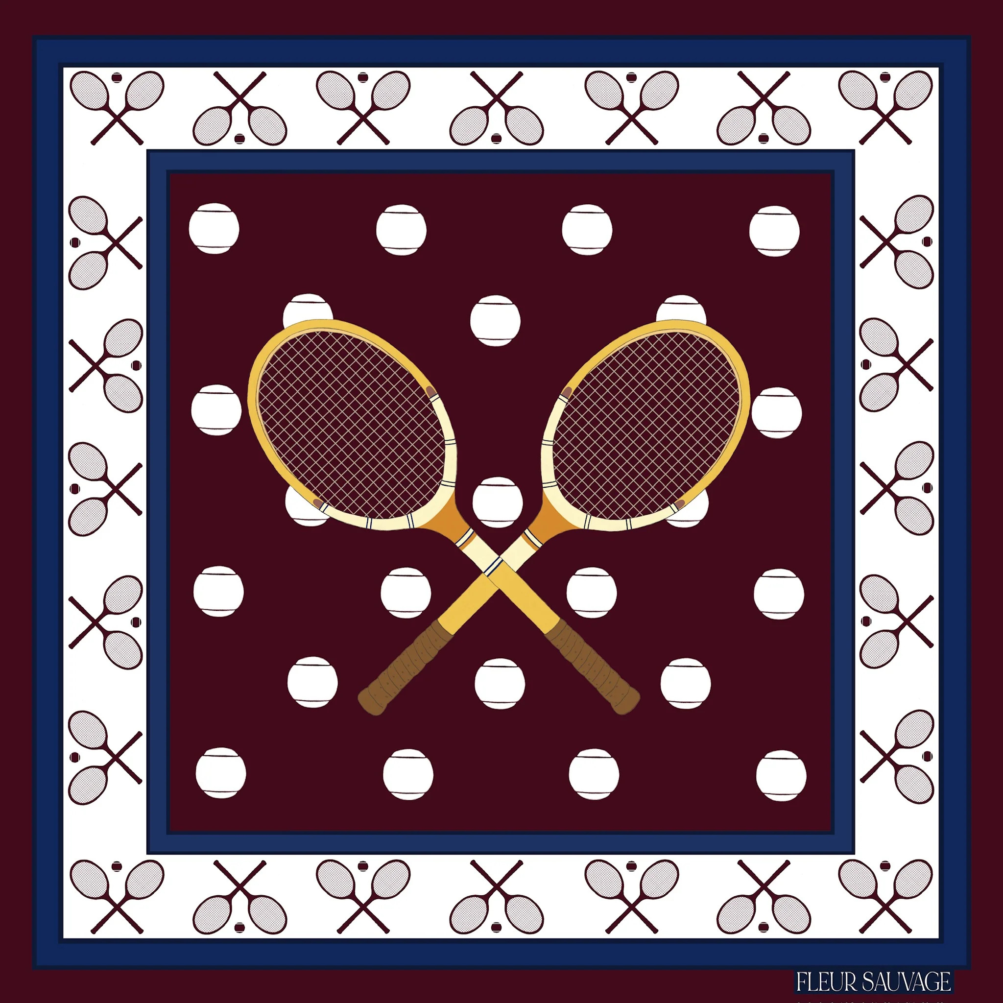 Match Point Scarf 90 | Fleur Sauvage Design