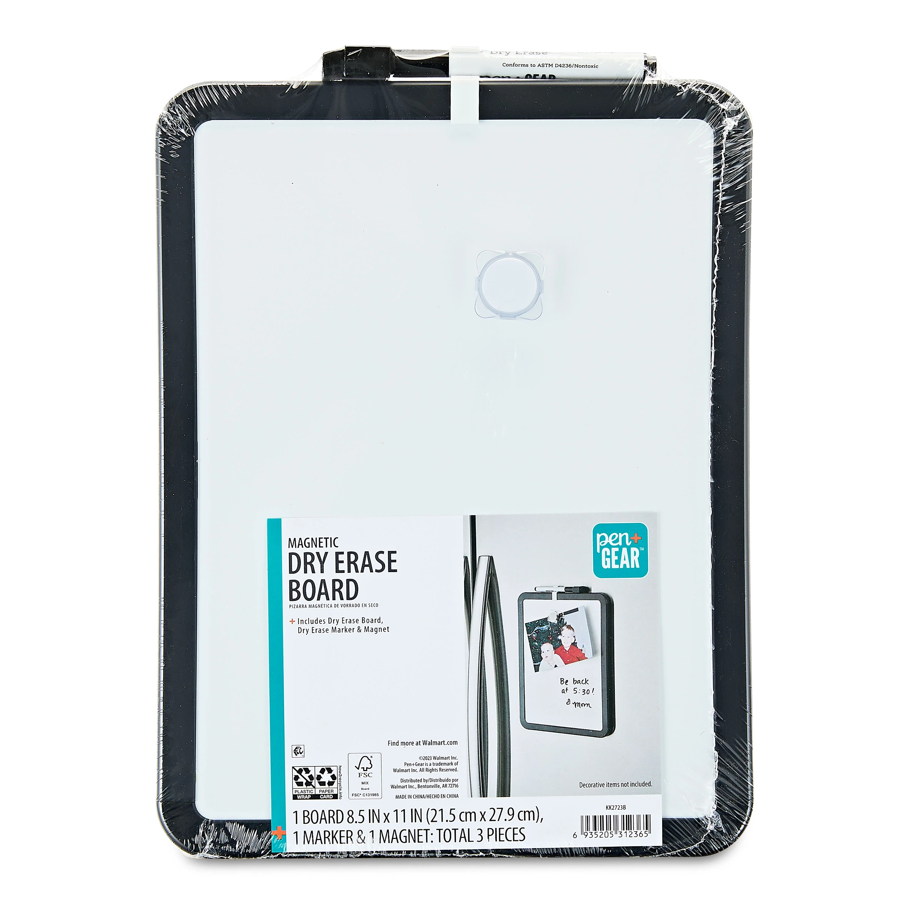 Pen+Gear Magnetic Dry Erase Whiteboard, 8.5" x 11", Rich Black, for School & Office | Walmart (US)