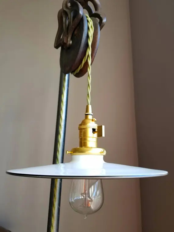 White Porcelain Enamel Shade: 10.25" Flat Saucer, Industrial Metal - Top Quality Supplies For You... | Etsy (CAD)