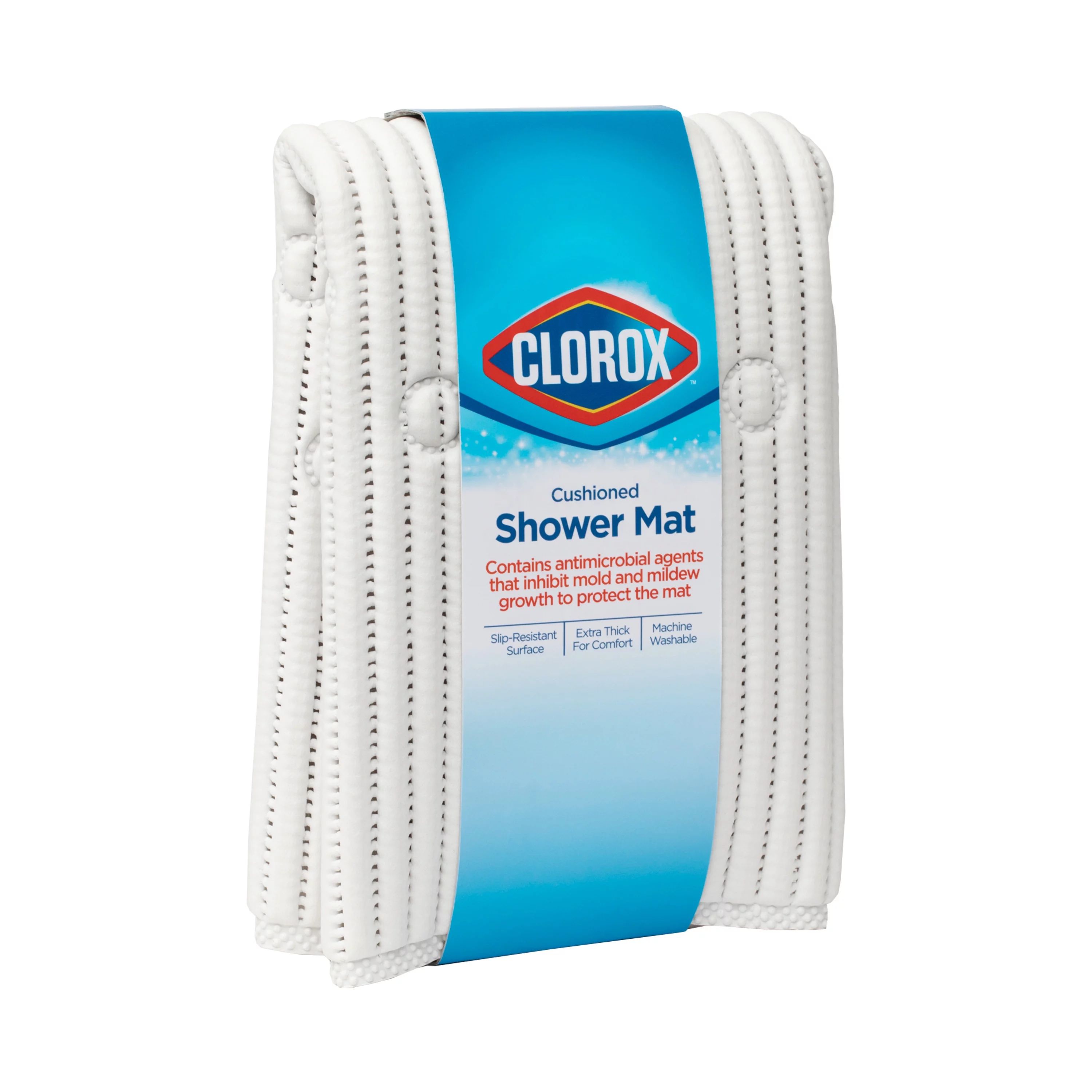 Clorox Anti-Microbial Cushioned 21 in. x 21 in. Shower Mat, White - Walmart.com | Walmart (US)