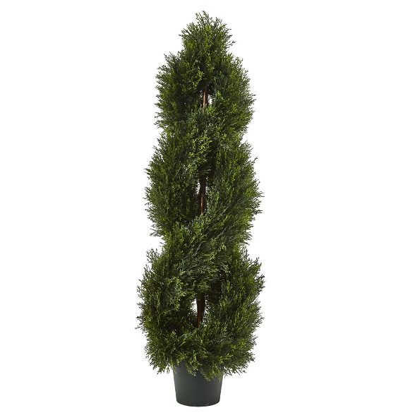 Double Pond Cypress 4'H Spiral Topiary UV Resistant with 1036 Leaves (Indoor/Outdoor) - Nearly Na... | Target