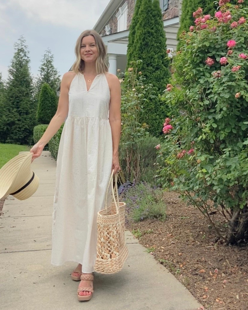 Gorgeous cream maxi sundress from Target #vacationmode #vacationstyle 100% cotton #naturalfiber

#LTKSummerEdit #LTKPetite #LTKOver40