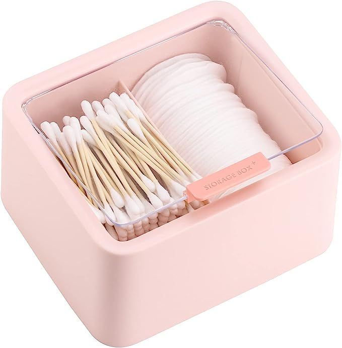 Tecbeauty Qtips Storage Organizer - 2 Grids Separate Cotton Swabs Dispenser Qtips Holder Bathroom... | Amazon (US)