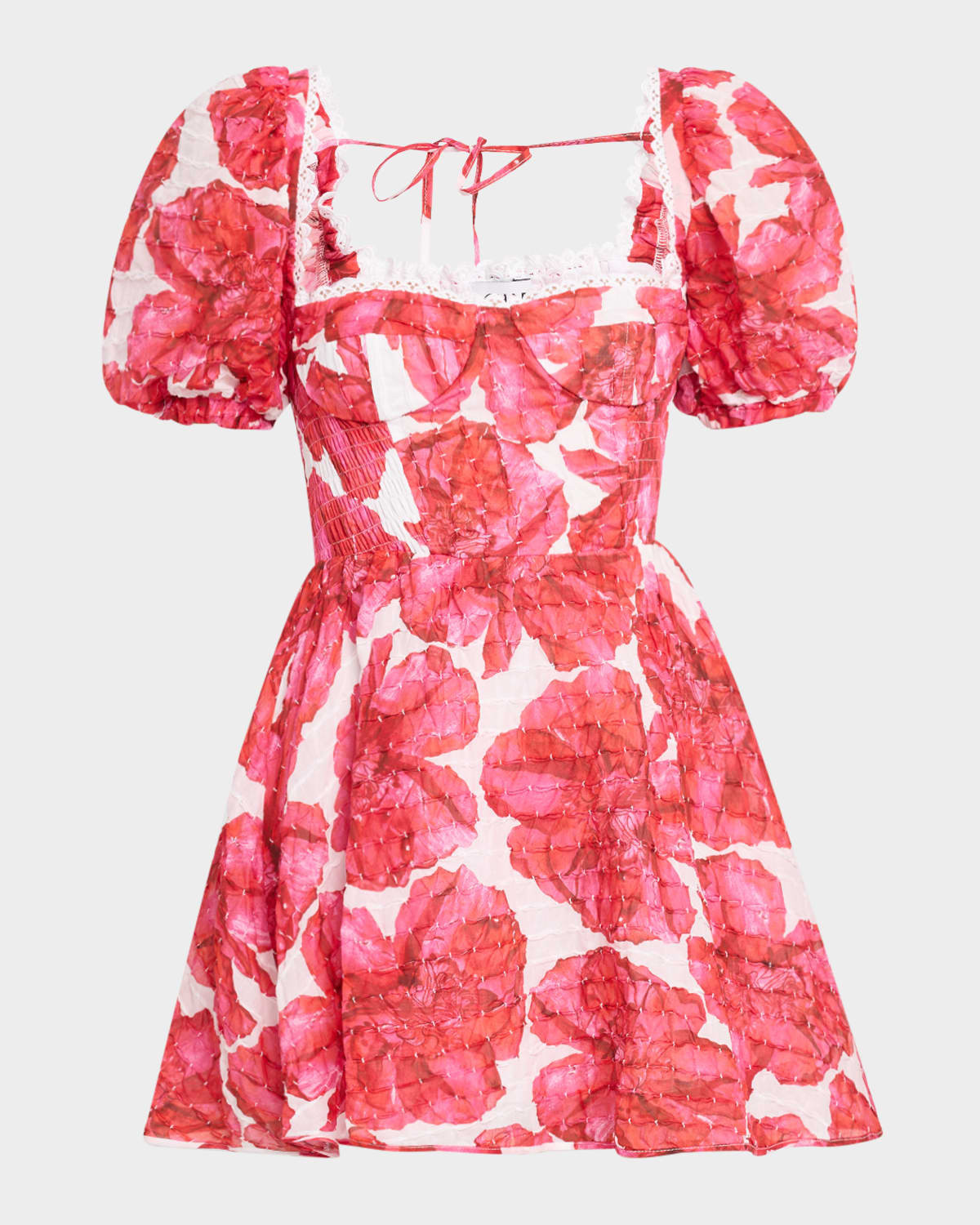 Ceile Puff-Sleeve Mini Dress | Neiman Marcus