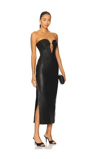 Eleni Faux Leather Midi Dress | Revolve Clothing (Global)