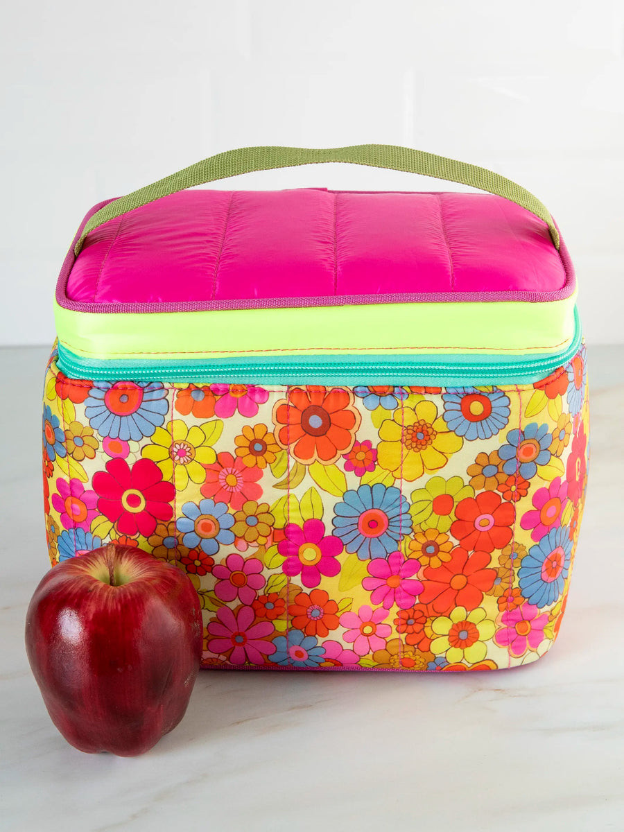 Lunchbox Mini Cooler - Yellow Pink Retro Floral | Natural Life