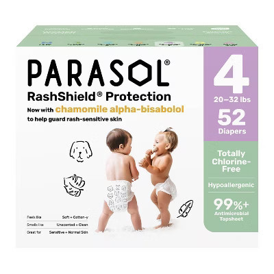 Parasol Chlorine-Free Diapers with RashShield Protection - Size 4 - 52ct | Target