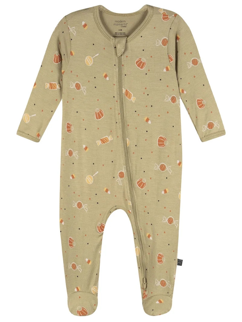 Modern Moments by Gerber Neutral Two-Way Zip Halloween Viscose Sleep \u00b4N Play Footed Pajama ,... | Walmart (US)