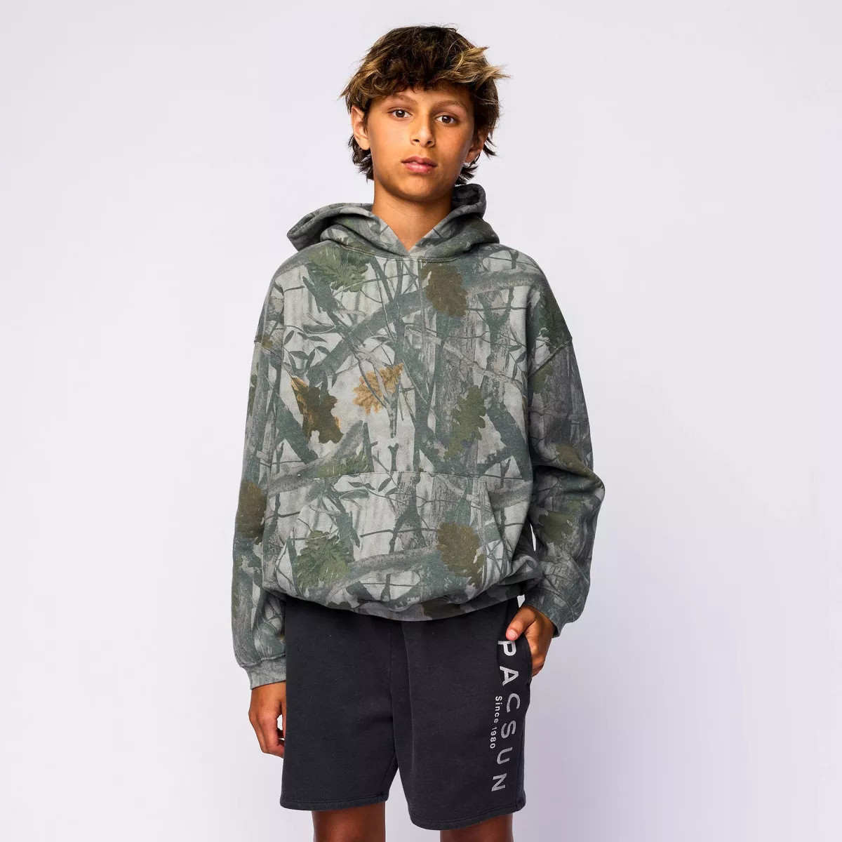 Pacsun Kids Boys' Oversized Fleece Hoodie - Camo Print XL | Target