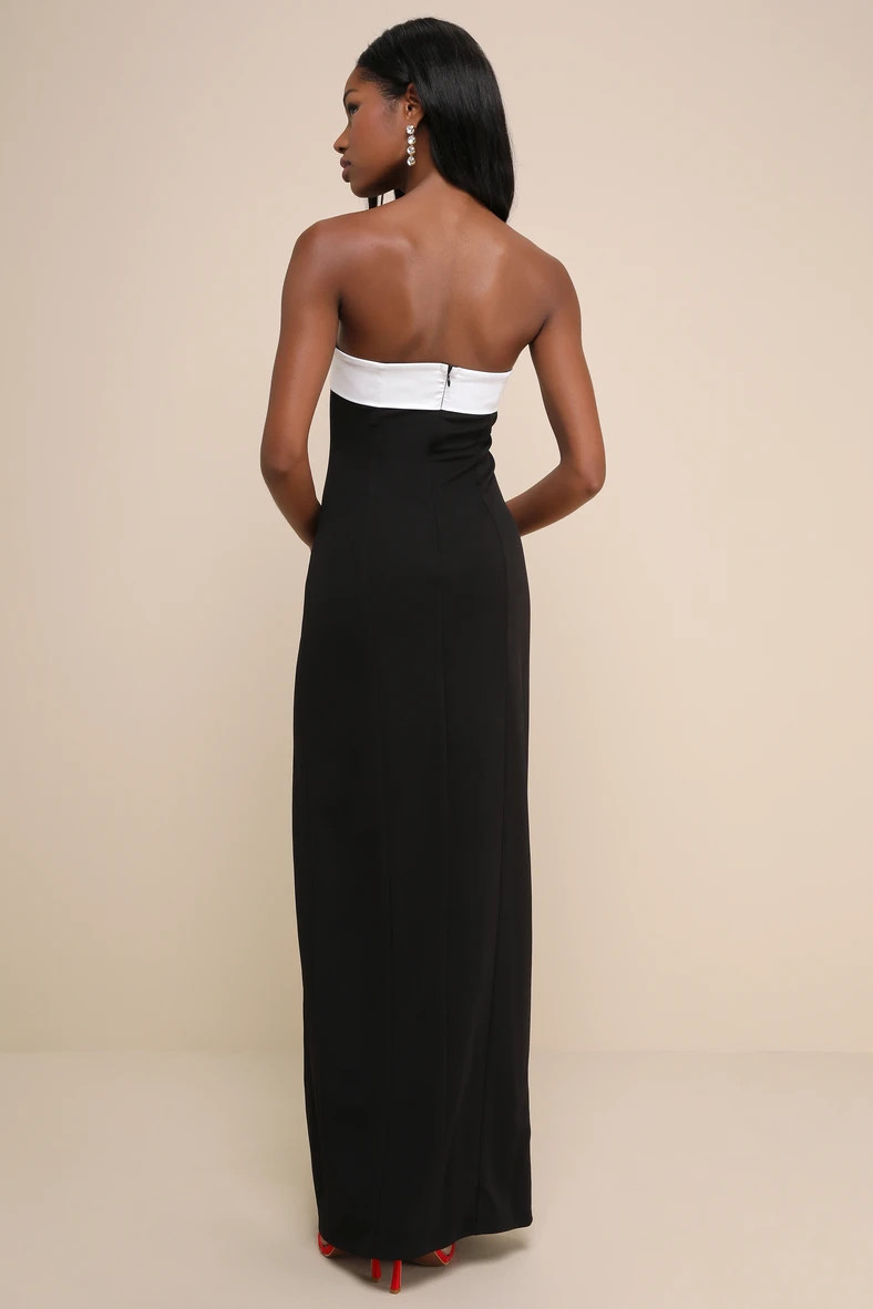Elevated Element Black Color Block Strapless Maxi Dress | Lulus