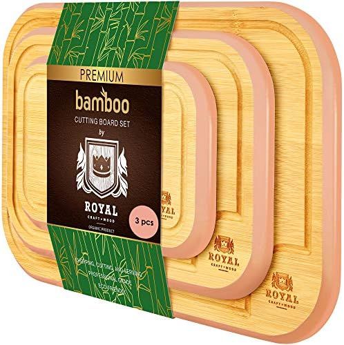 Bamboo Cutting Board with Juice Groove (3-Piece Set) - Best Kitchen Chopping Board for Meat (Butc... | Amazon (US)