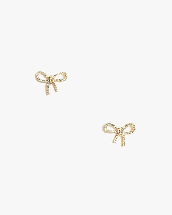 Crystal bow stud earrings | J.Crew Factory