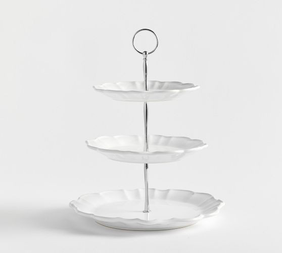 Monique Lhuillier Juliana Scalloped Three Tiered Stand | Pottery Barn (US)