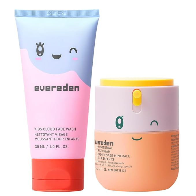 Kids Happy Morning DUO: Clean & Vegan Skin Care for Kids Bundle | Skin Care Cloud Face Wash + SPF... | Amazon (US)
