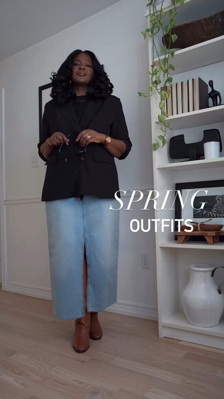 Spring outfit featuring denim maxi skirt 

#LTKplussize #LTKSpringSale #LTKSeasonal