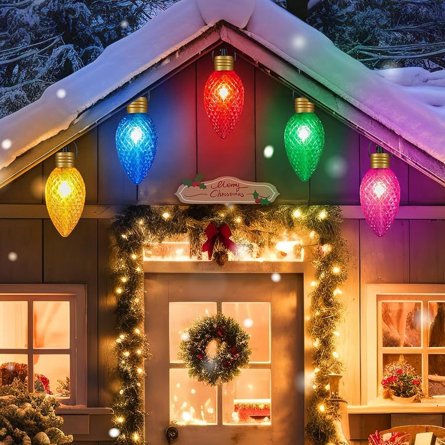 Minetom 11Feet 5 LED Super Jumbo Strawberry Christmas String Lights or Pathway Marker Lights, Out... | Amazon (US)