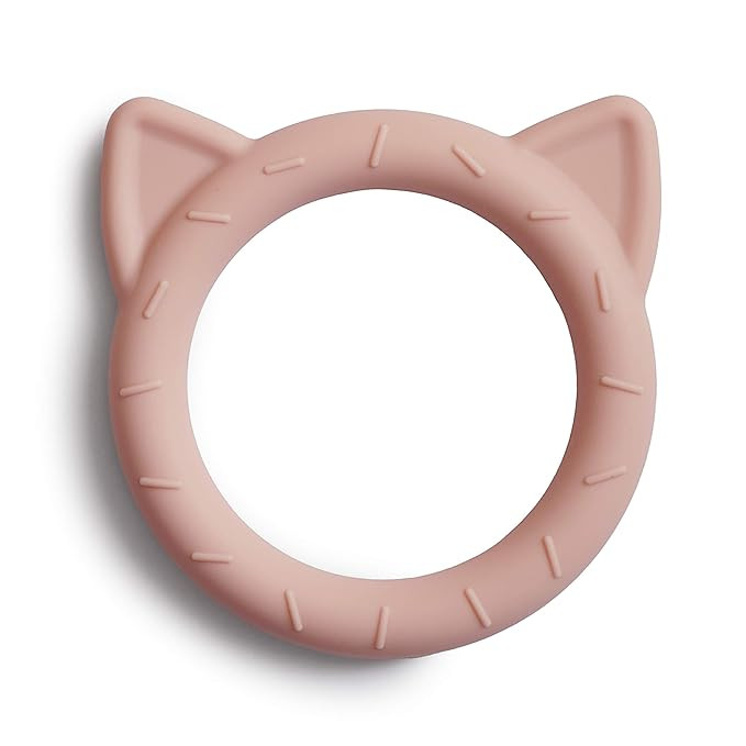 mushie Silicone Baby Teether Toy | Cat (Blush) | Amazon (US)