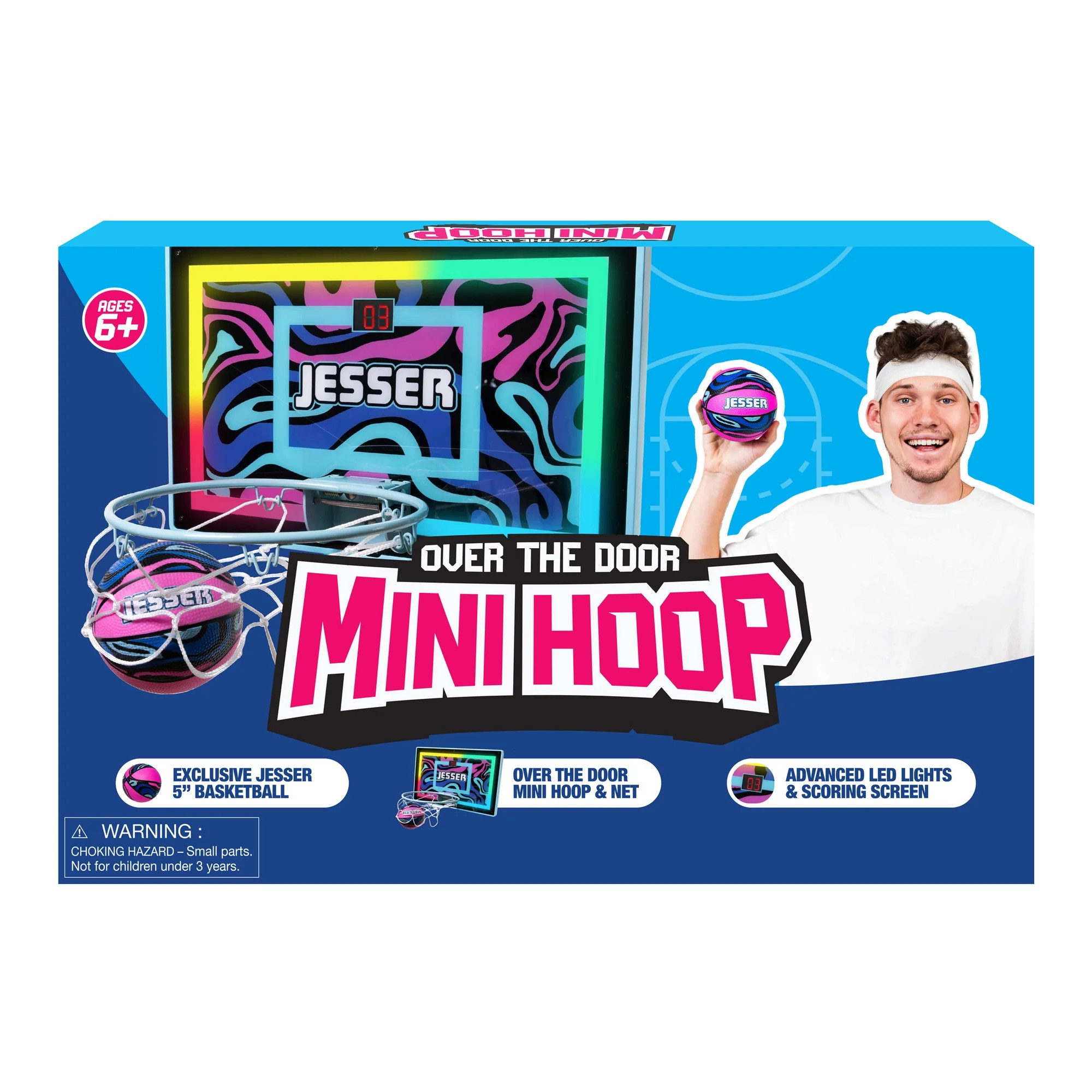 BucketSquad Jesser Hoop, Electronic over the Door Mini Digital Basketball Hoop Set with LED Light... | Walmart (US)