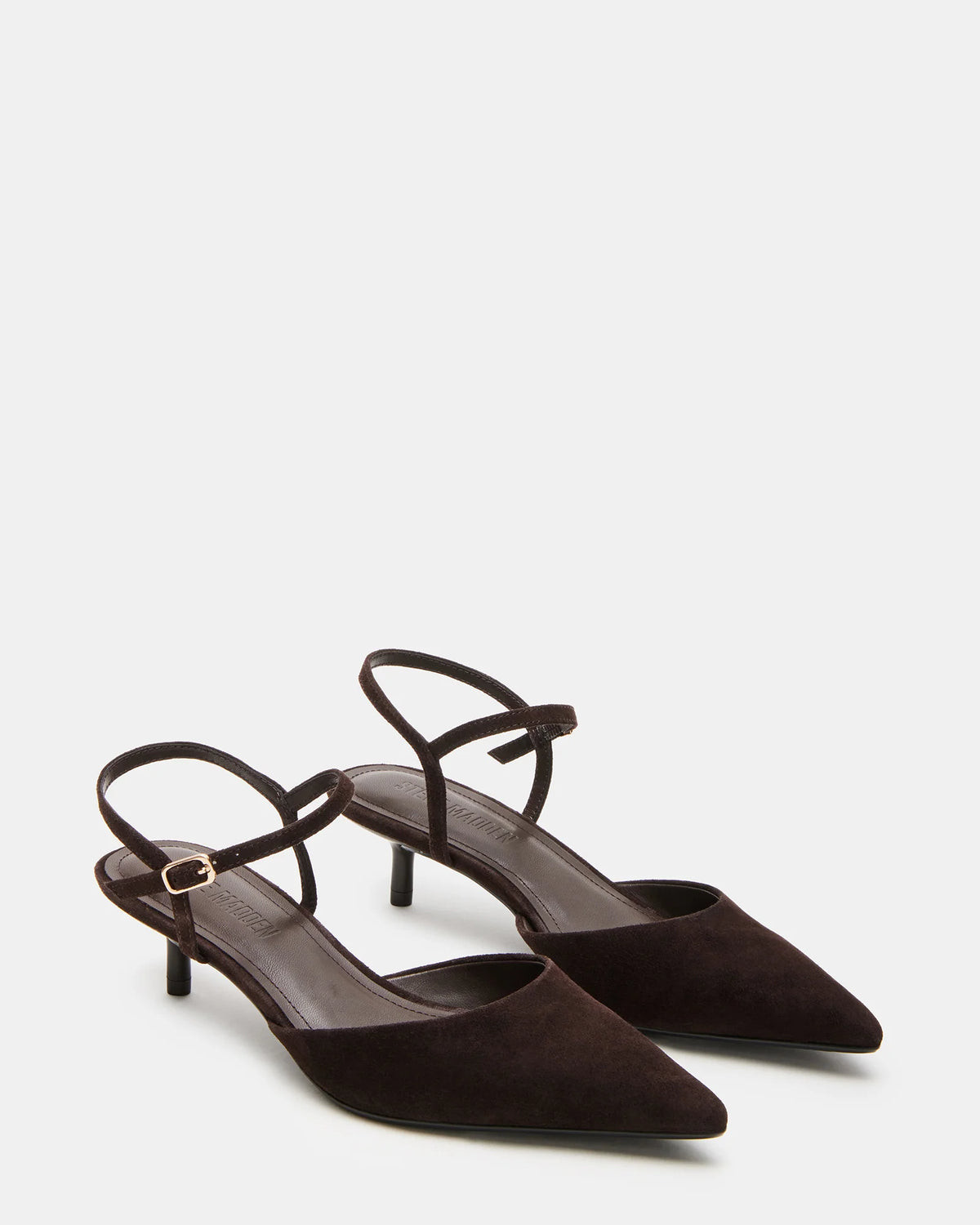 ADELAIDE Brown Suede Pointed-Toe Kitten Heel | Women's Designer Heels | Steve Madden (Canada)