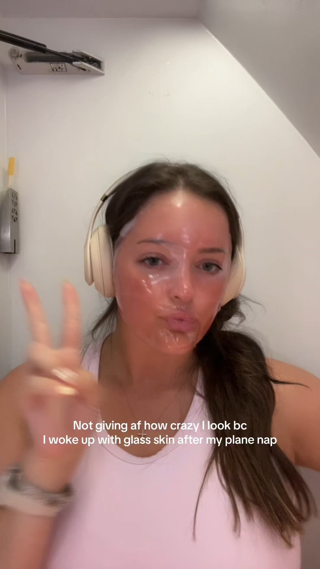 In flight skincare must!! Collagen mask for the win 