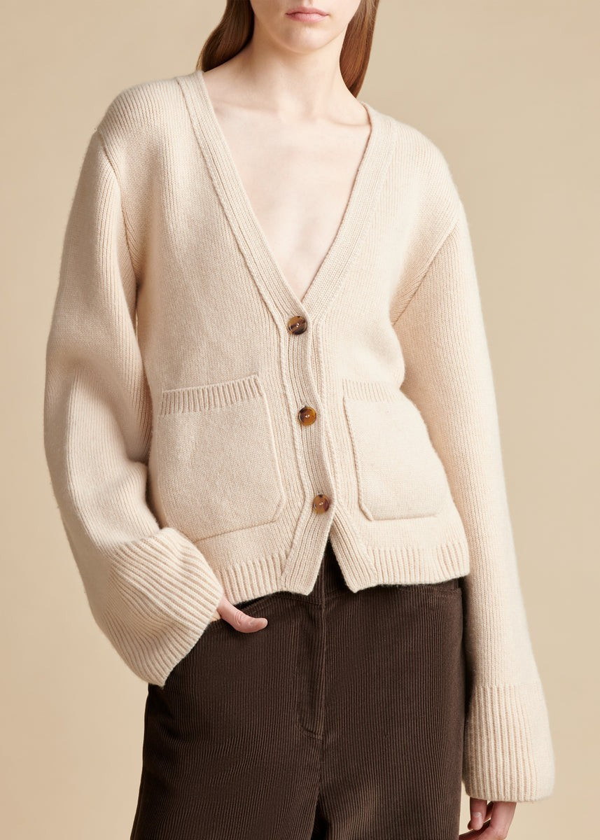 The Scarlet Cardigan in Custard | Khaite