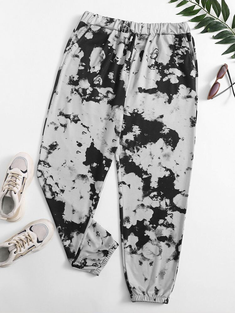 Plus Tie Dye High Waist Sweatpants | SHEIN